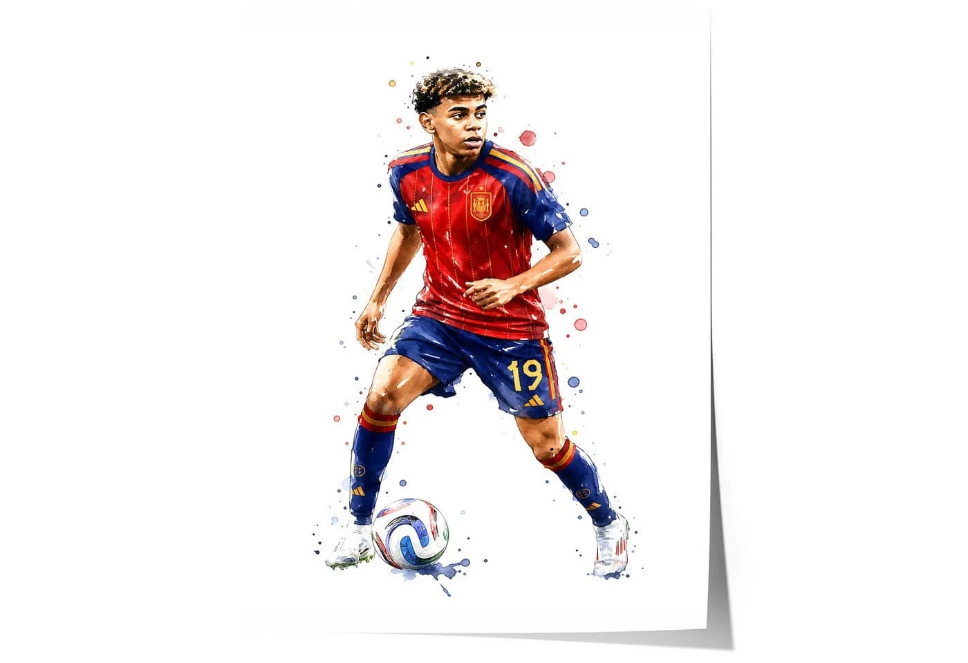 JUSTGOODMOOD Poster Spanien Fußball Aquarell Sport Wandbild Deko Print - Bild 2