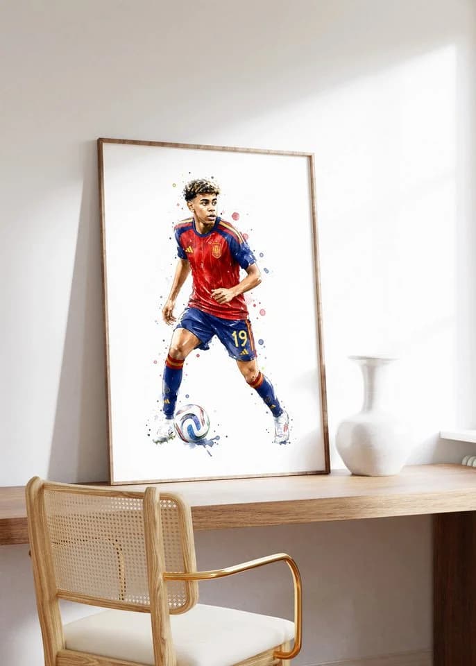 JUSTGOODMOOD Poster Spanien Fußball Aquarell Sport Wandbild Deko Print - Bild 3