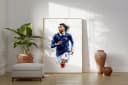 JUSTGOODMOOD Poster Frankreich Fußball Aquarell Sport Wandbild Deko Print Bild 1