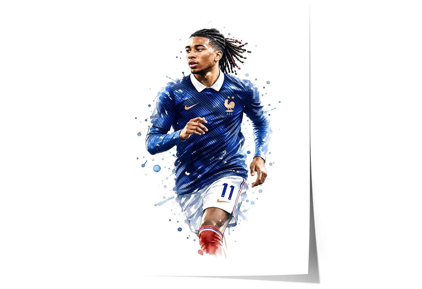 JUSTGOODMOOD Poster Frankreich Fußball Aquarell Sport Wandbild Deko Print - Bild 2