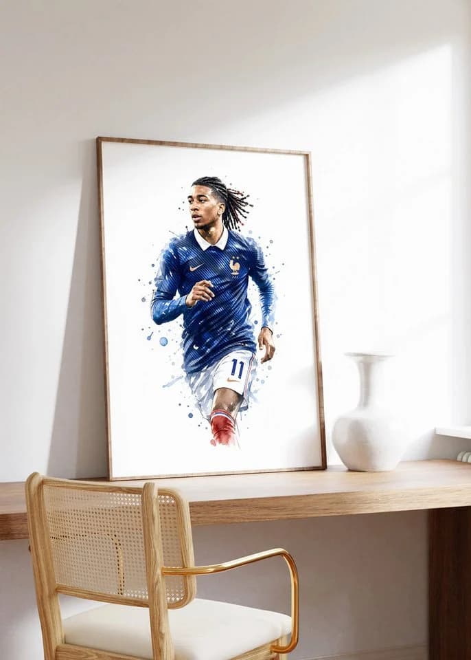 JUSTGOODMOOD Poster Frankreich Fußball Aquarell Sport Wandbild Deko Print - Bild 3