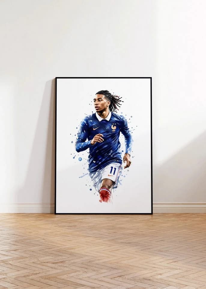 JUSTGOODMOOD Poster Frankreich Fußball Aquarell Sport Wandbild Deko Print - Bild 4