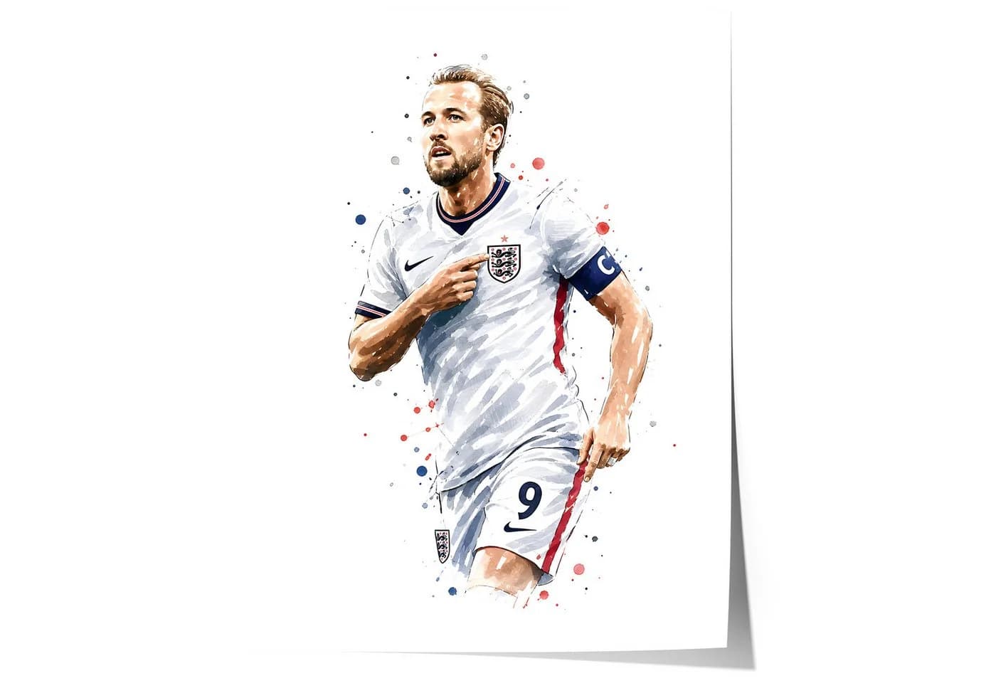 JUSTGOODMOOD Poster England Fussball Aquarell Sport Wandbild Deko Print - Bild 2