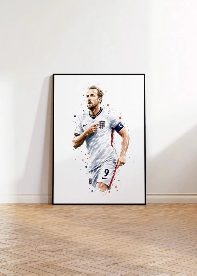 JUSTGOODMOOD Poster England Fussball Aquarell Sport Wandbild Deko Print - Bild 4
