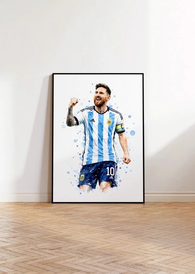 JUSTGOODMOOD Poster Argentinien Fußball Aquarell Sport Wandbild - Bild 4