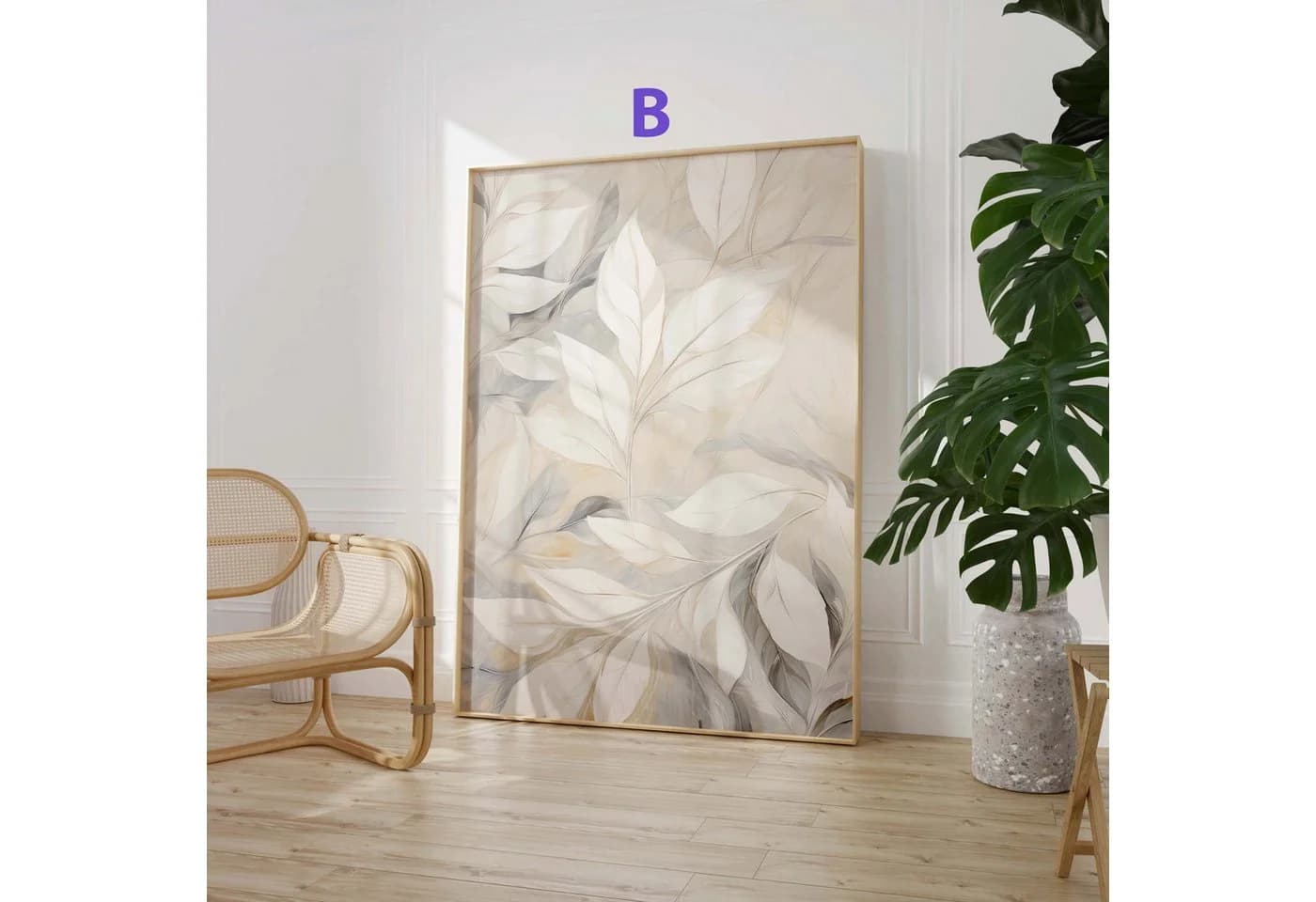 JUSTGOODMOOD Poster Botanik Beige Blätter Pflanzenkunst - Bild 5
