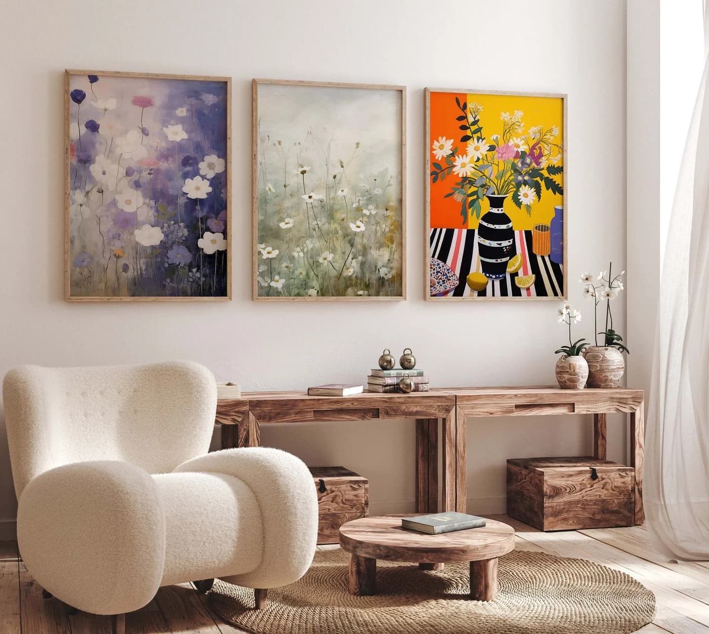 JUSTGOODMOOD Poster Blumen Bunte Florale Illustrationen