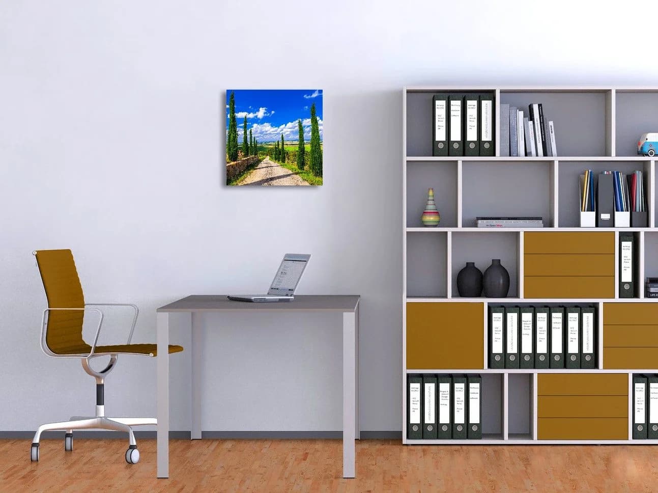 Wallario Acrylglasbild Zypressenweg in der Toskana Modern - Bild 3