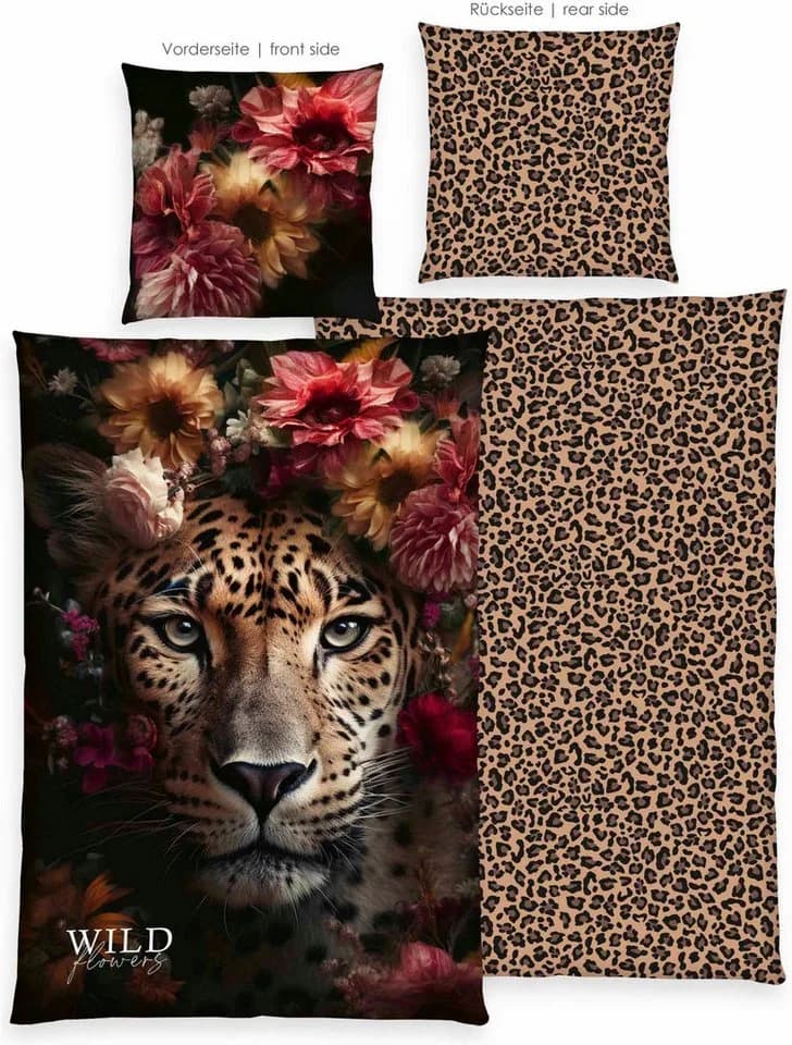 Herding Bettwäsche Wild Flowers Leopard 100% Baumwolle - Bild 2