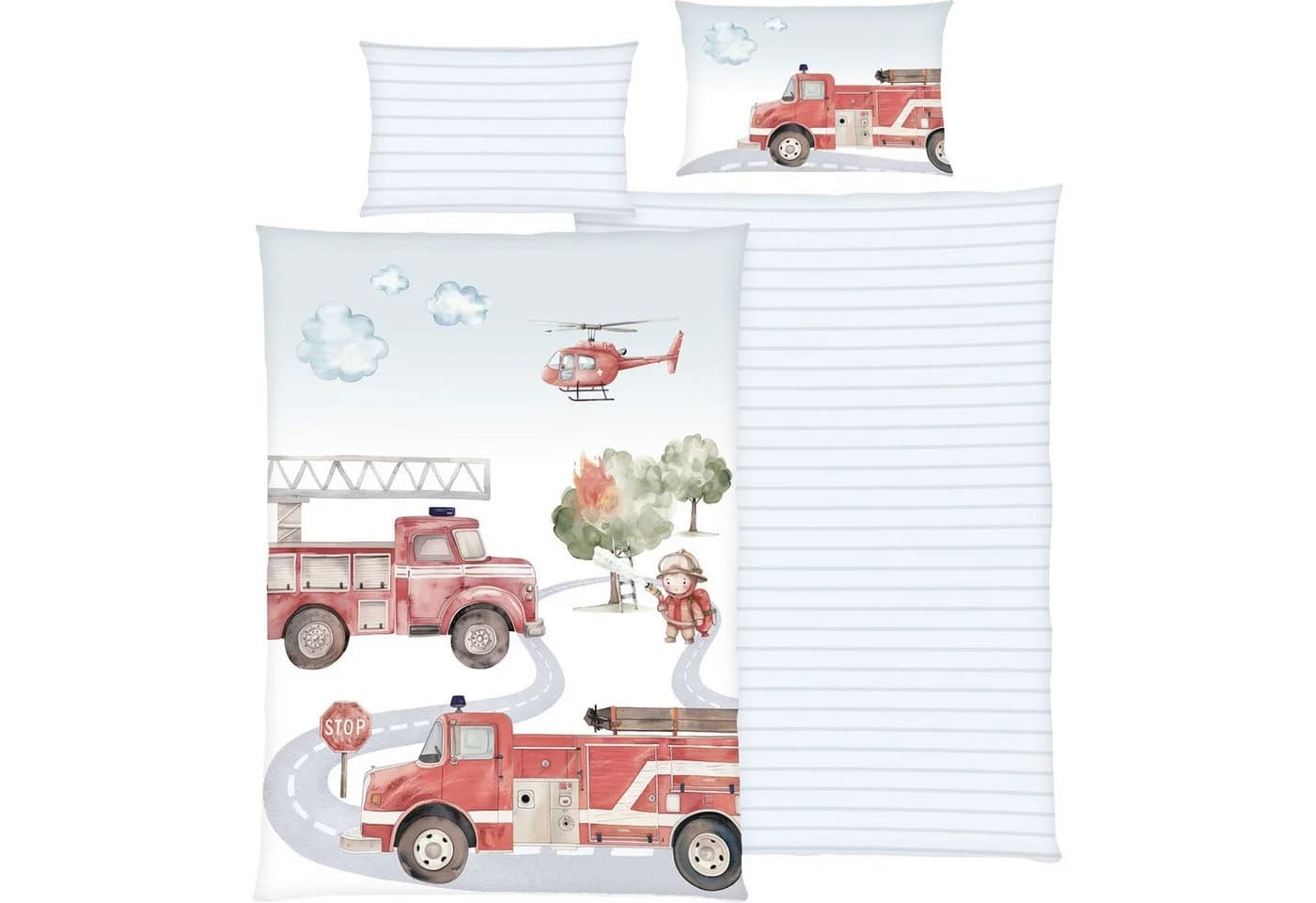 Baby Best Babybettwäsche Feuerwehr Renforcé 2 teilig Wendebettwäsche