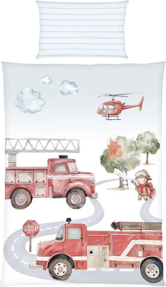 Baby Best Babybettwäsche Feuerwehr Renforcé 2 teilig Wendebettwäsche - Bild 2