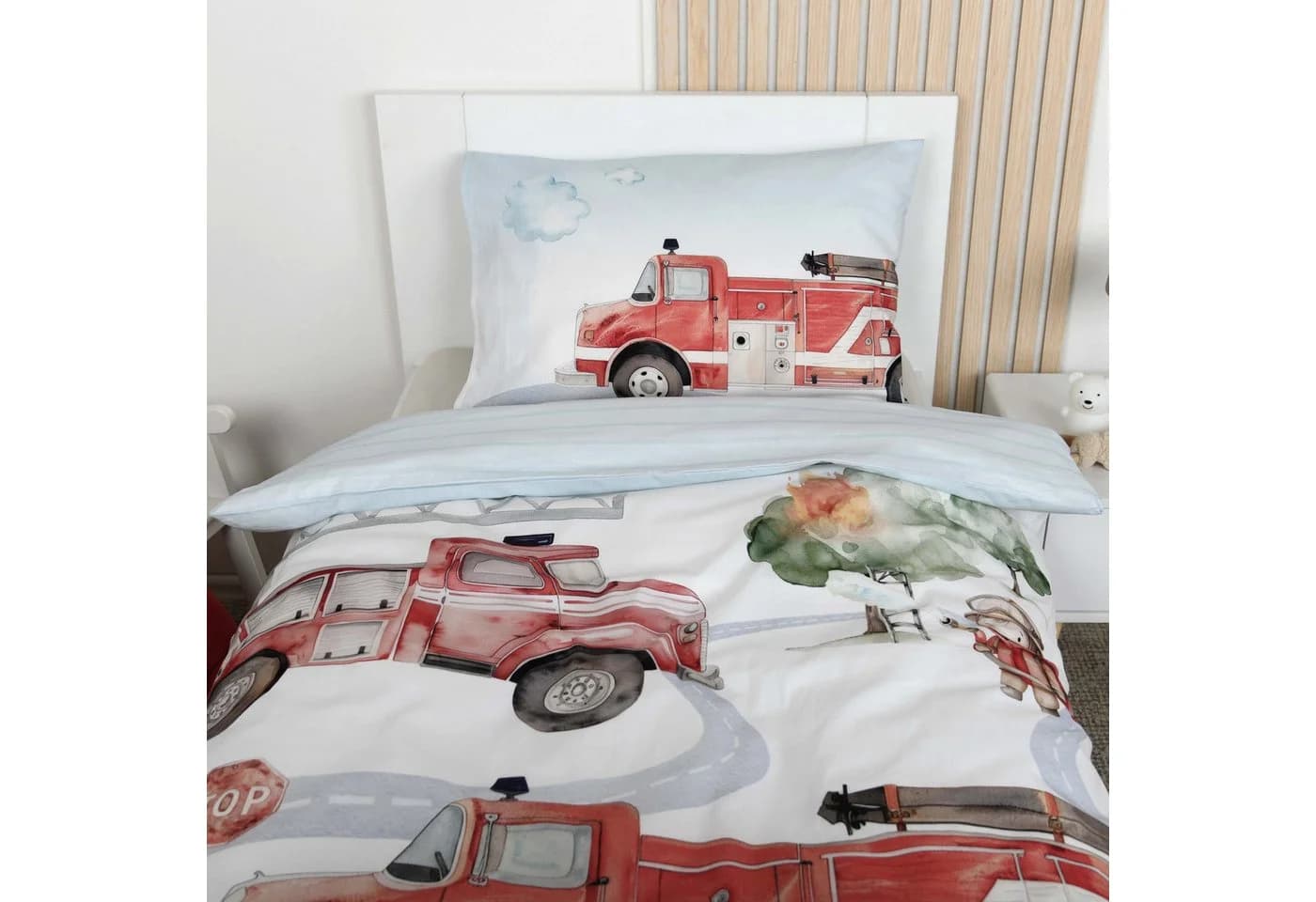 Baby Best Babybettwäsche Feuerwehr Renforcé 2 teilig Wendebettwäsche - Bild 4