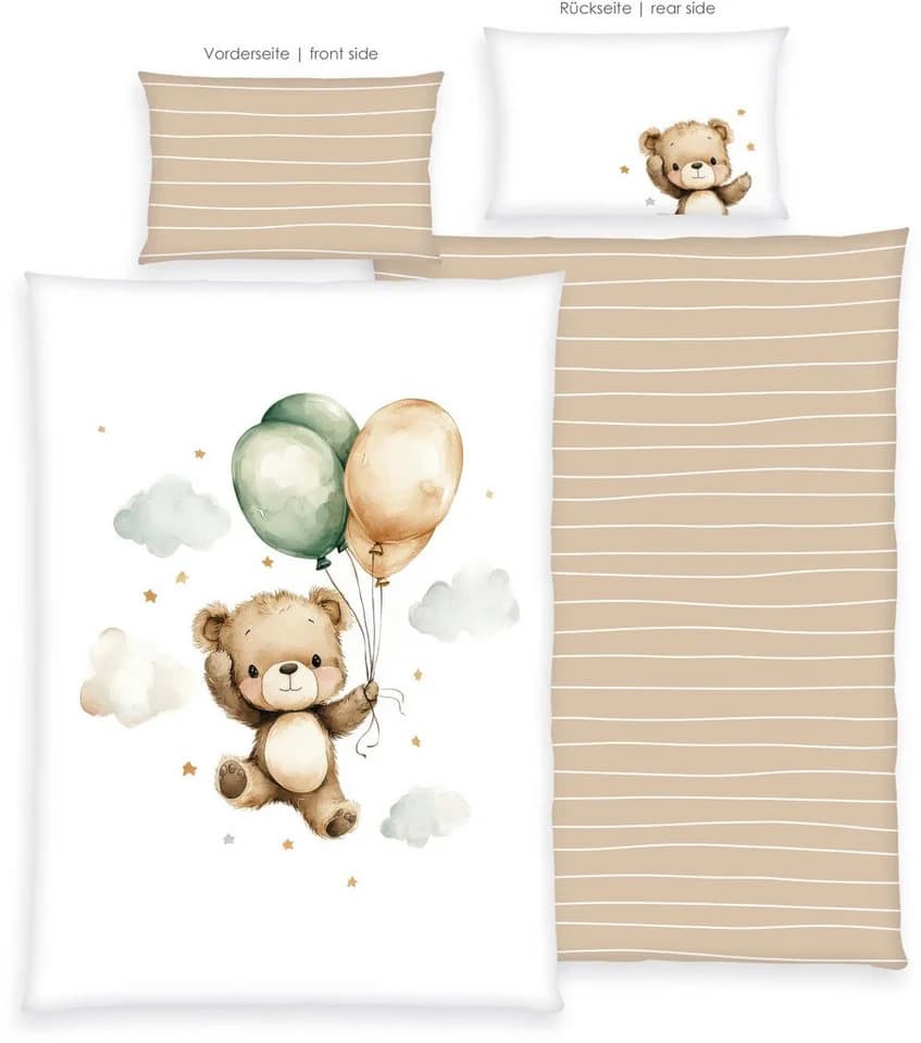 Baby Best Babybettwäsche Ballon Teddy, Renforcé, 2 teilig, Wendebettwäsche - Bild 3