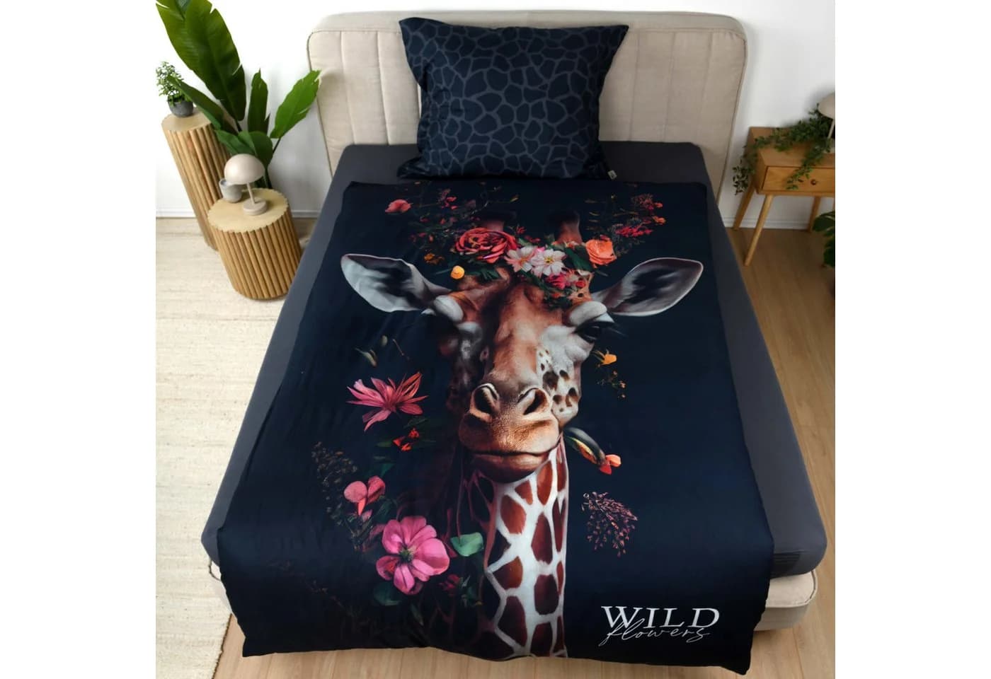 Herding Bettwäsche Wild Flowers Giraffe 100% Baumwolle