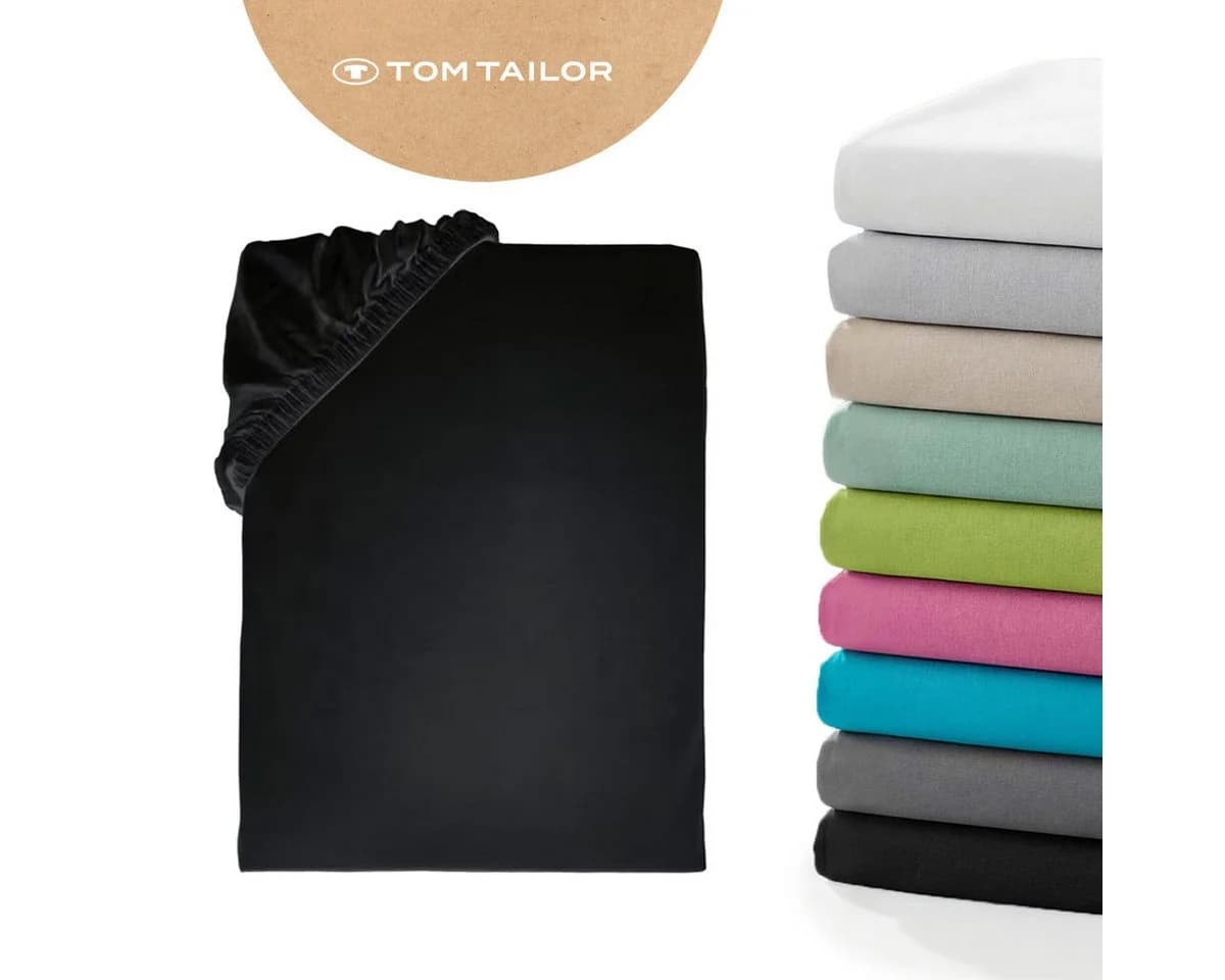 Spannbettlaken Tom Tailor Home Jersey Schwarz - Bild 2