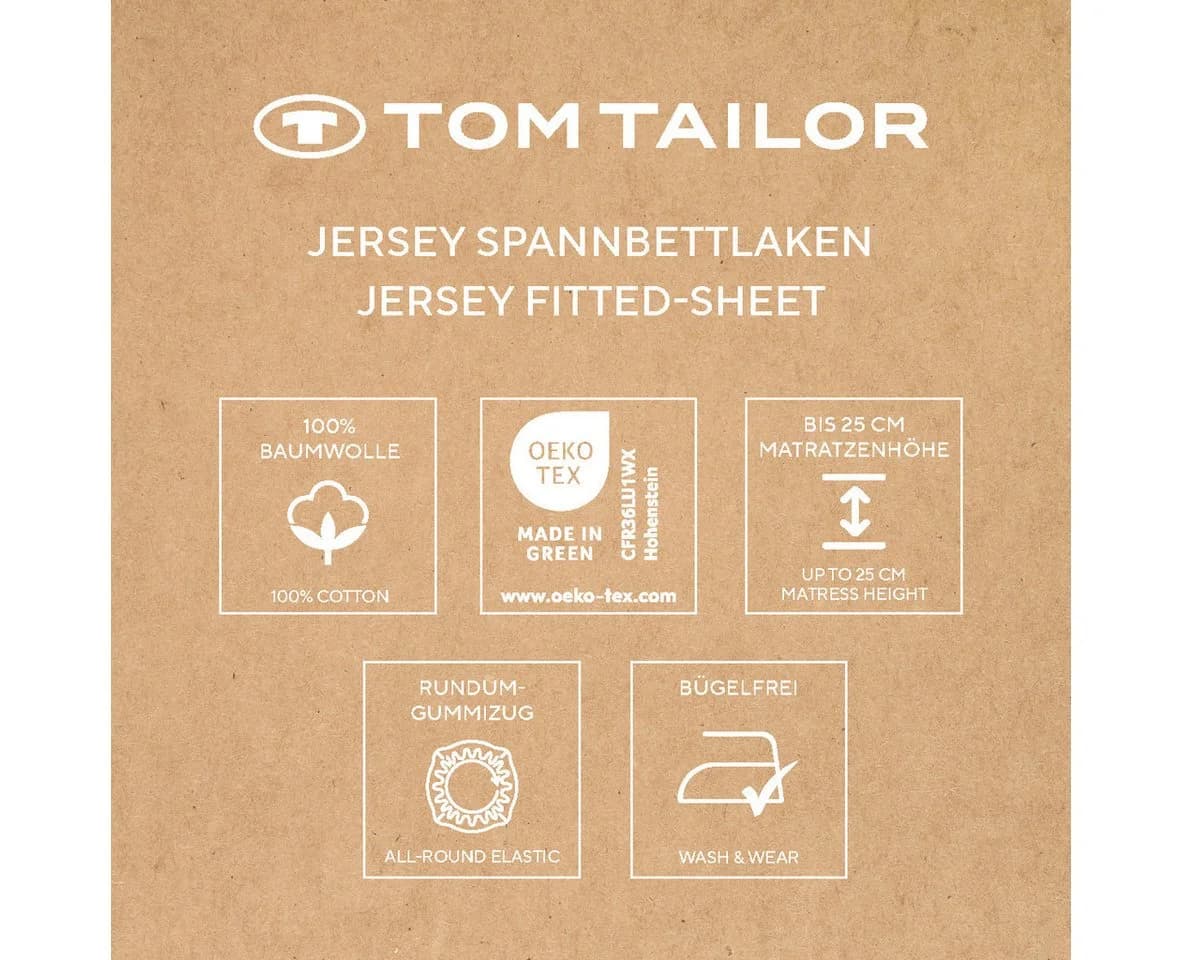 Spannbettlaken Tom Tailor Home Jersey Schwarz - Bild 5