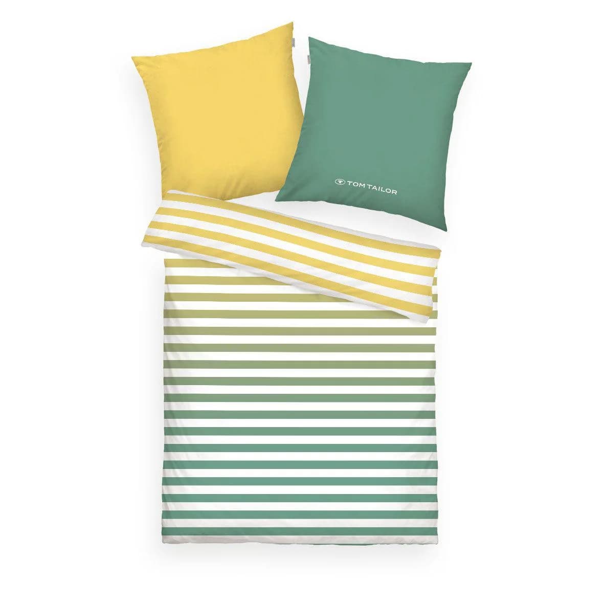 TOM TAILOR Satin-Bettwäsche 100% Baumwolle Gelb