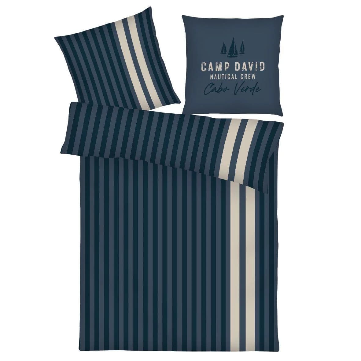 CAMP DAVID Satin Bettwäsche Blau 100% Baumwolle