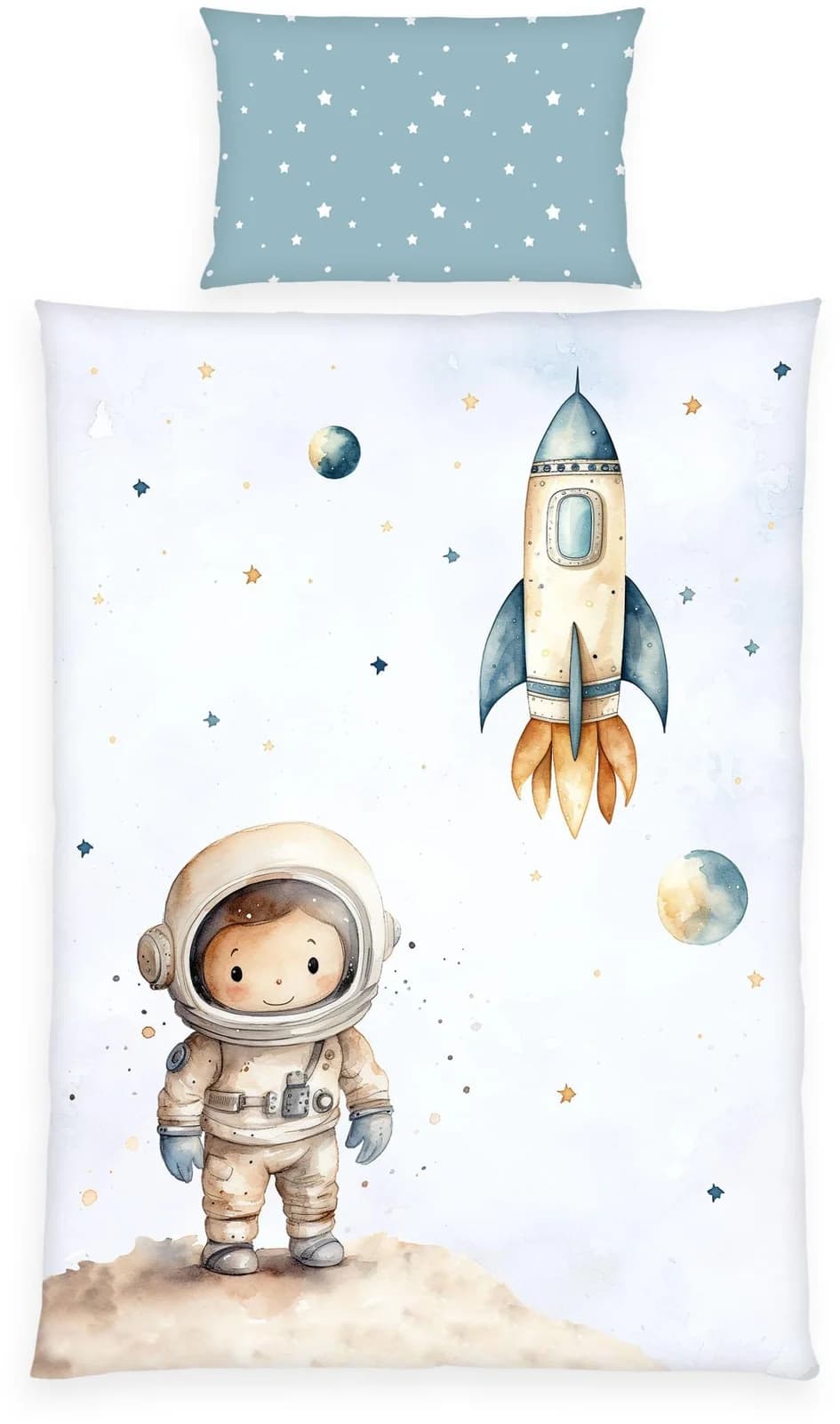 BABY BEST Babybettwäsche Wendebettwäsche Kleiner Astronaut Bunt 100x135cm