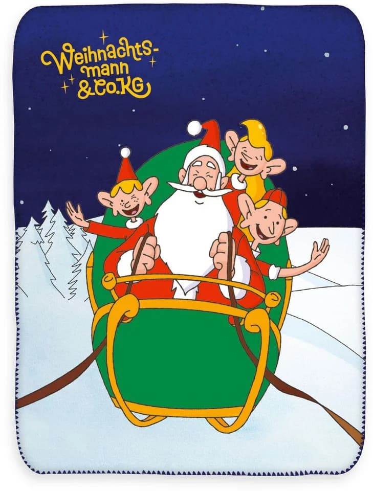 Weihnachtsmann & Co. KG Kuscheldecke 'Nordpol Helden' Blau Polyester - Bild 2