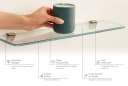 Tulup Glasregal Wandhalterung Transparent Verchromt Bild 4