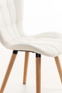 TPFLiving Esszimmerstuhl 4er Set Kunstleder weiß Holz Bild 5