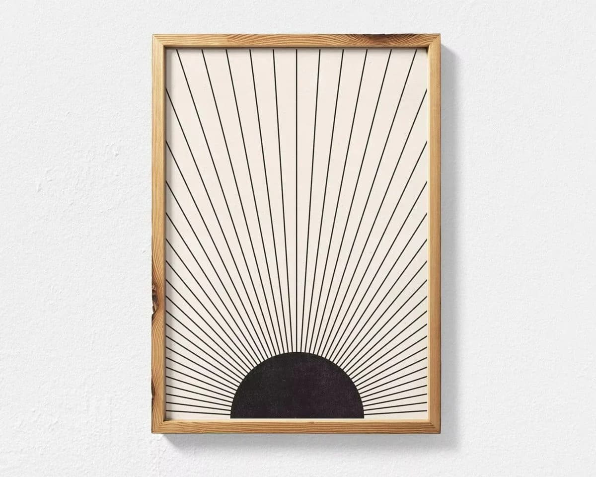 TPFLiving Leinwand Kunstdruck Boho abstrakte Sonne Ozean Palme - Bild 2