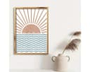 TPFLiving Leinwand Kunstdruck Boho abstrakte Sonne Ozean Palme Bild 3