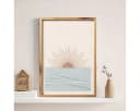TPFLiving Leinwand Kunstdruck Boho abstrakte Sonne Ozean Palme Bild 5