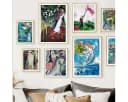 TPFLiving Leinwand-Kunstdruck Marc Chagall Surrealismus Bunt Bild 1