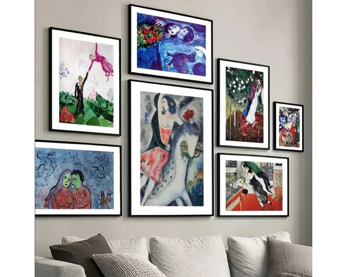 TPFLiving Leinwand-Kunstdruck Marc Chagall Surrealismus Bunt - Bild 4