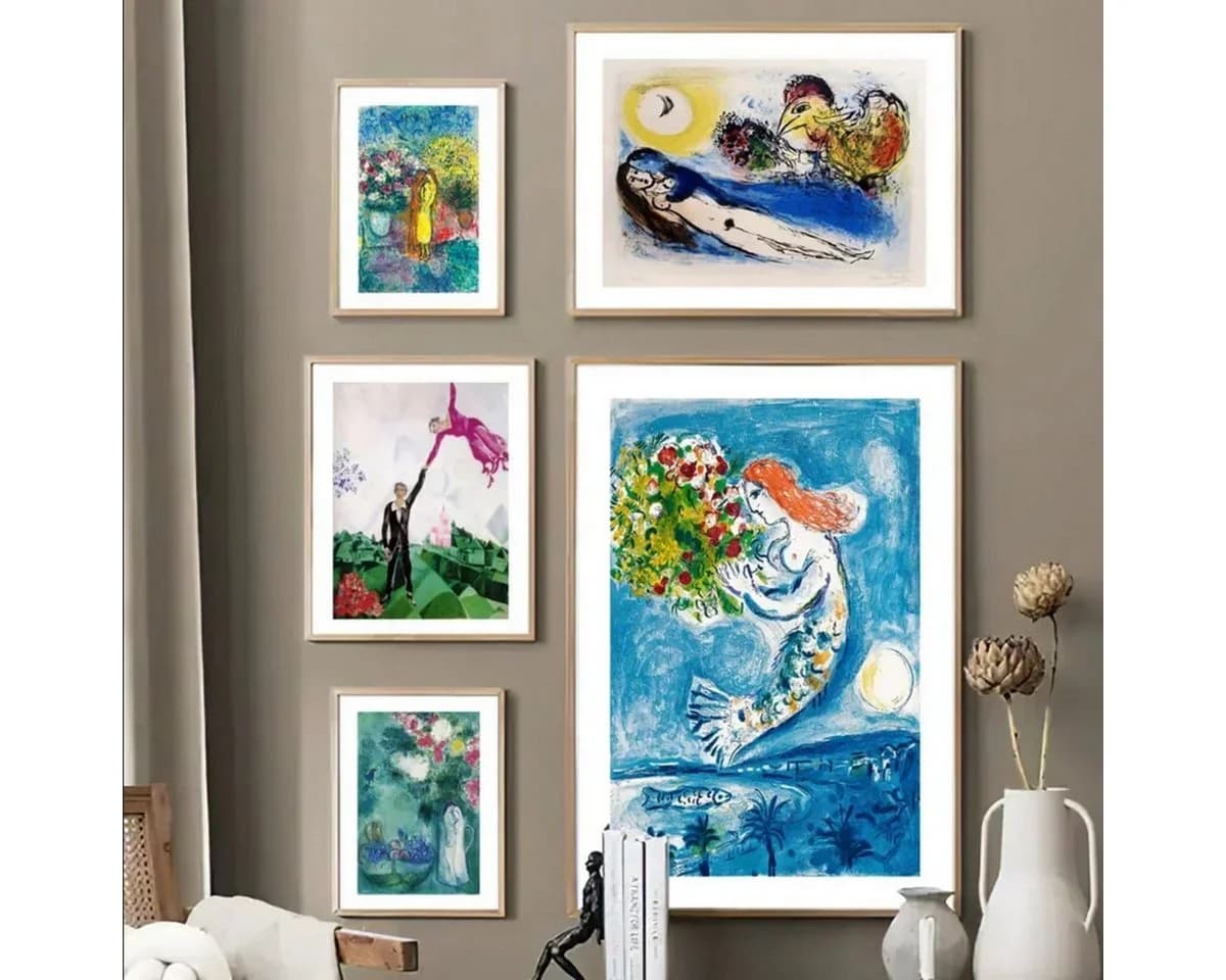 TPFLiving Leinwand-Kunstdruck Marc Chagall Surrealismus Bunt - Bild 5