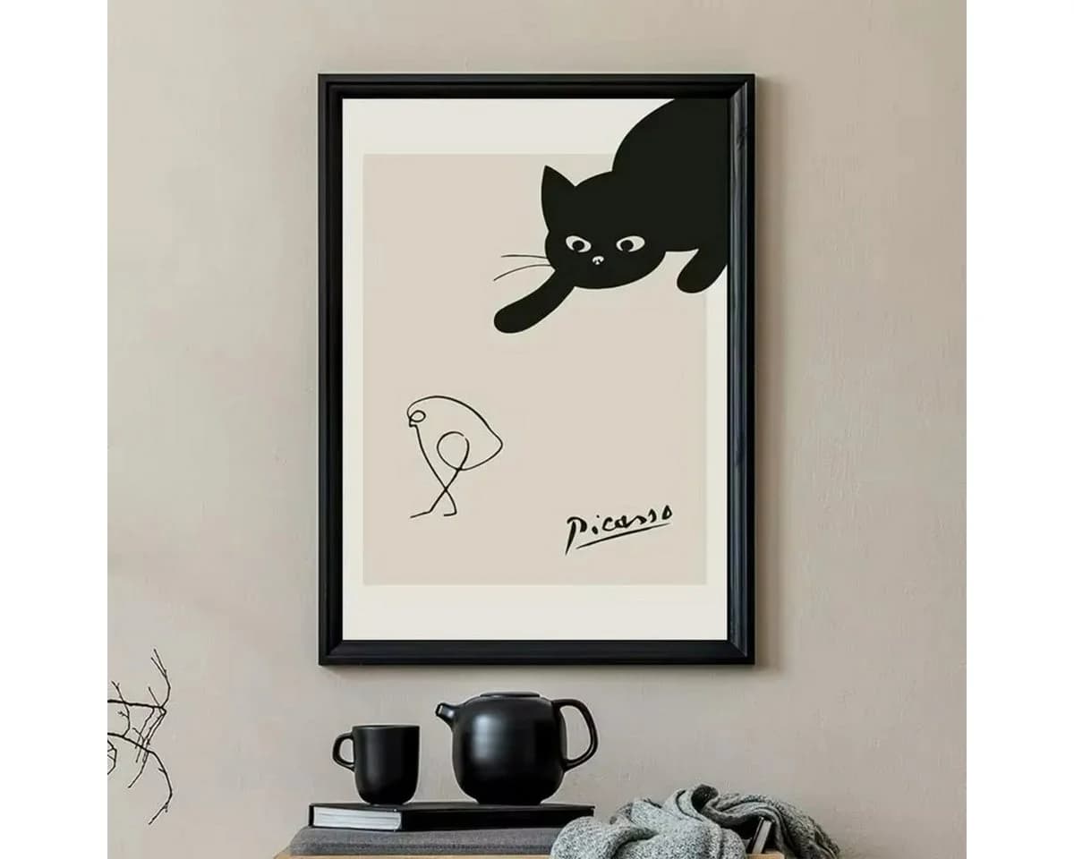 TPFLiving Leinwand-Kunstdruck Abstrakt Schwarz-Weiß Grau Beige - Bild 4