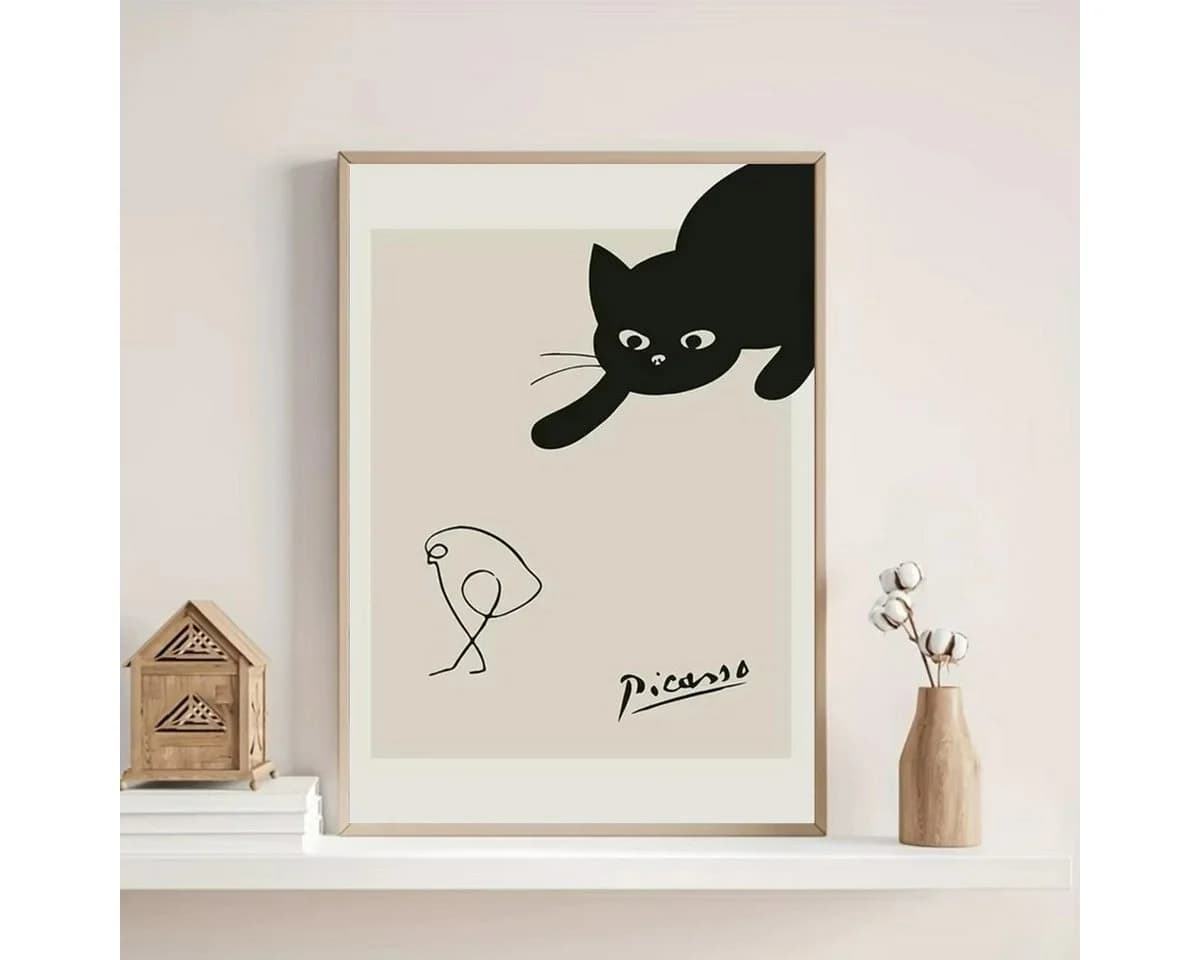TPFLiving Leinwand-Kunstdruck Abstrakt Schwarz-Weiß Grau Beige - Bild 5