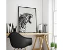 TPFLiving Leinwand Kunstdruck Leopard Schwarz-Weiß Ohne Rahmen Bild 3