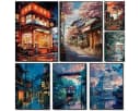 TPFLiving Leinwanddruck Japan Anime Kirschblüte Schwarz/Weiß/Grün/Blau/Orange Bild 5