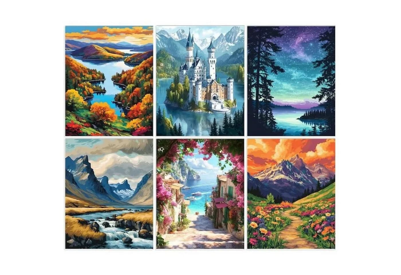 TPFLiving Malen nach Zahlen Leinwand Set Blau 20x30cm - Bild 3