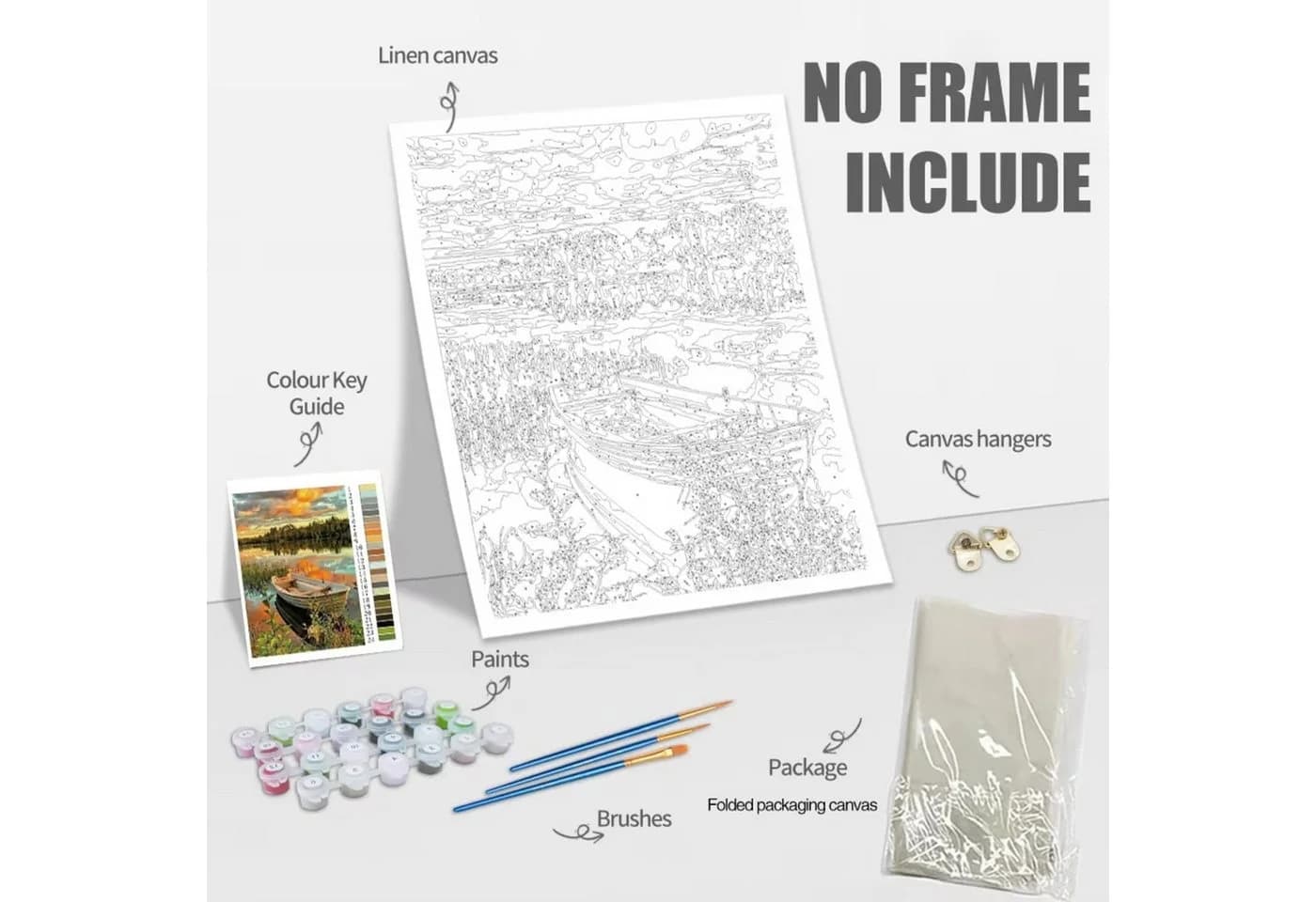 TPFLiving Malen nach Zahlen Leinwand Set Blau 20x30cm - Bild 4