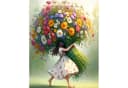 TPFLiving Malen nach Zahlen Leinwand Frau Orange 40x50cm Bild 2