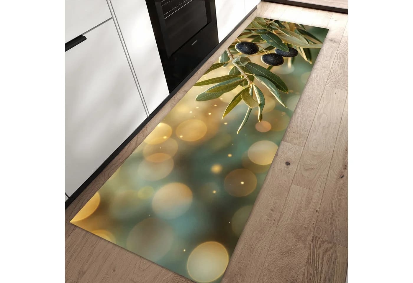 Primedeco Küchenteppich Olivenzweig Grün PVC Rutschfest - Bild 2