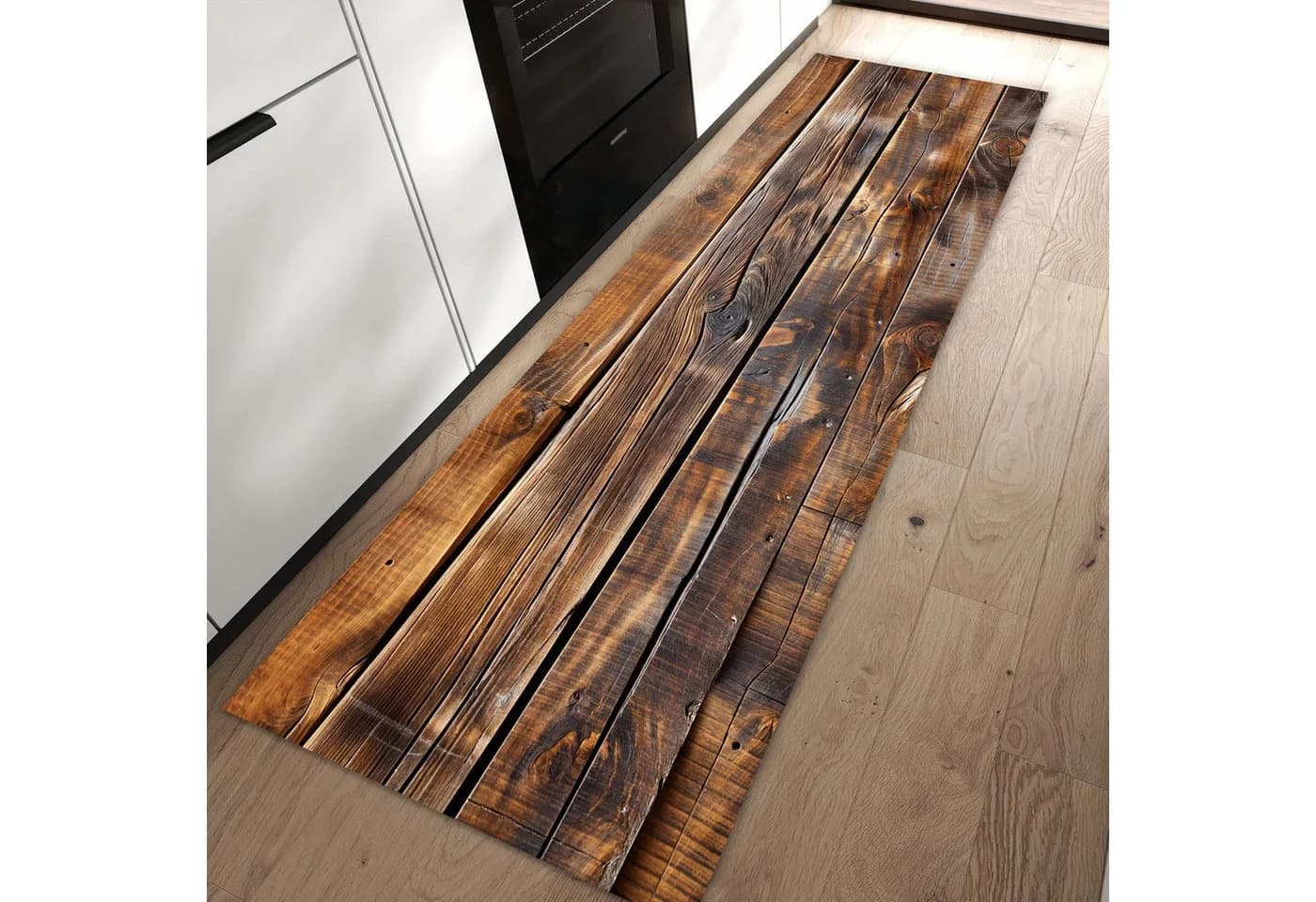 Primedeco Küchenteppich Holzmaserung PVC rutschfest abwaschbar Läufer - Bild 2
