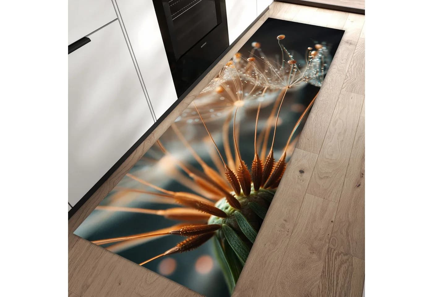 Primedeco Küchenteppich Pusteblumenperlen PVC rutschfest abwaschbar Läufer - Bild 2