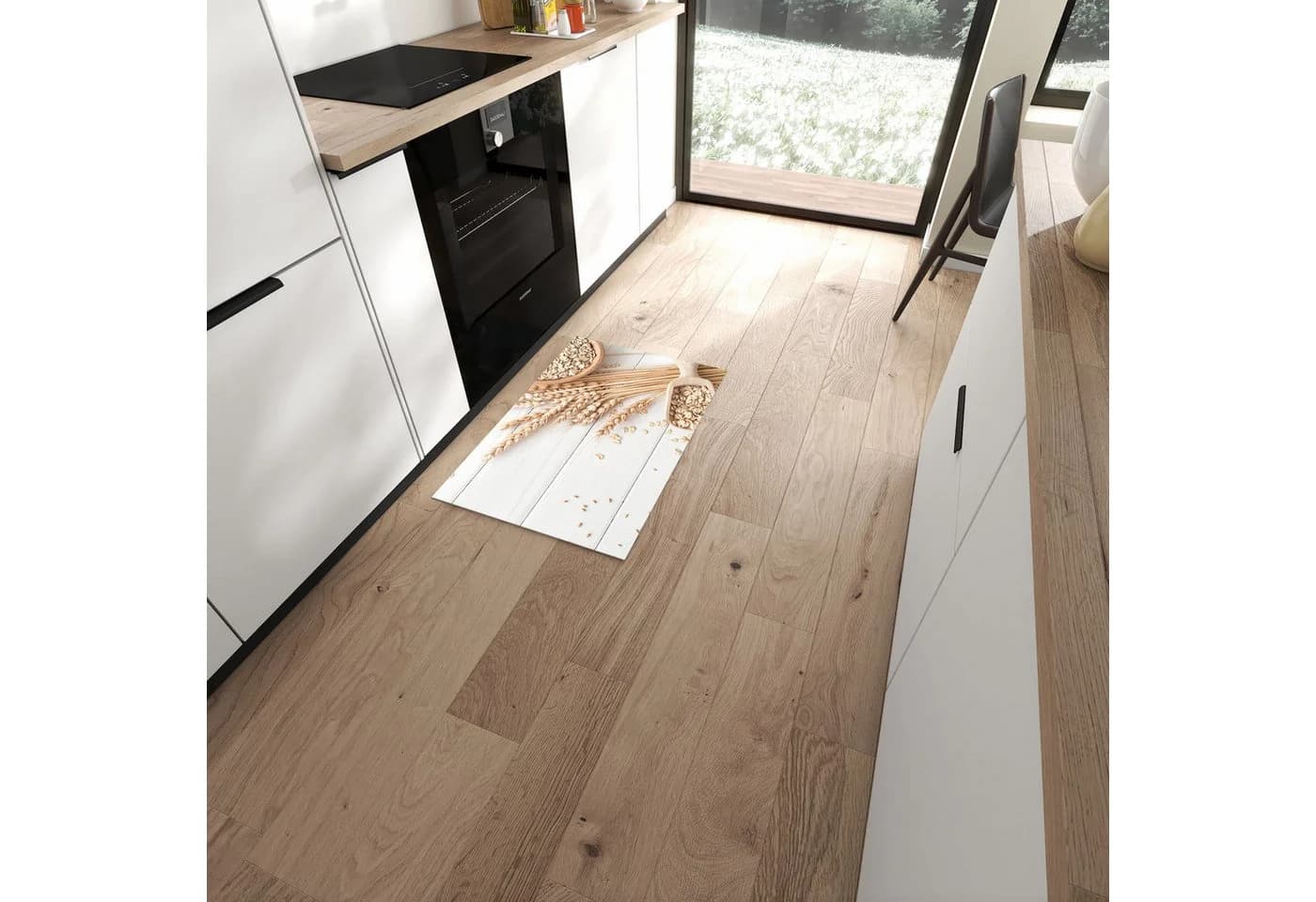 Primedeco PVC Küchenteppich Weizenoer Selektion Rutschfest Abwaschbar