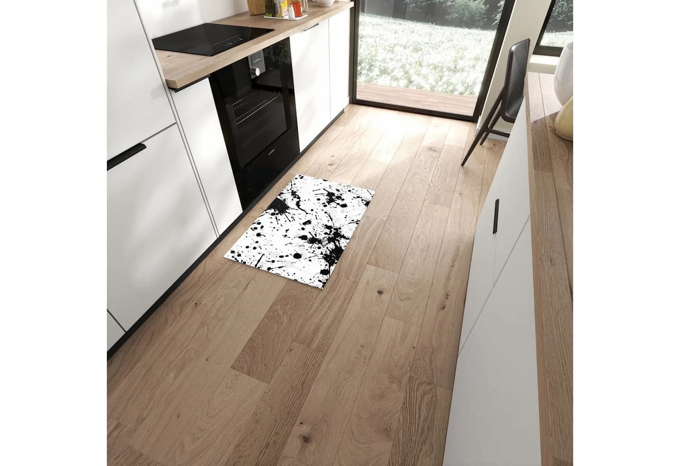 Primedeco Küchenteppich Farbkleckse PVC rutschfest abwaschbar Läufer