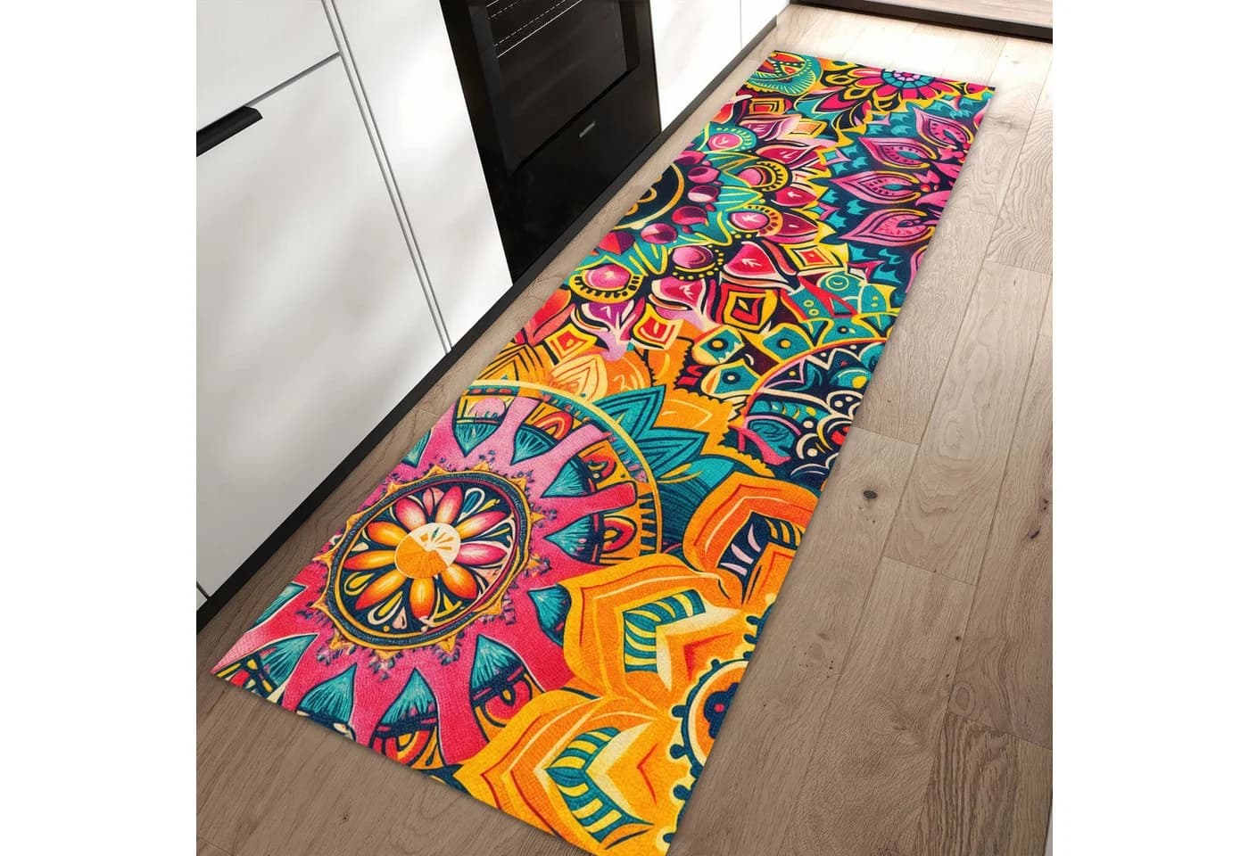 Primedeco Küchenteppich Mandala Design PVC rutschfest abwaschbar Läufer - Bild 2