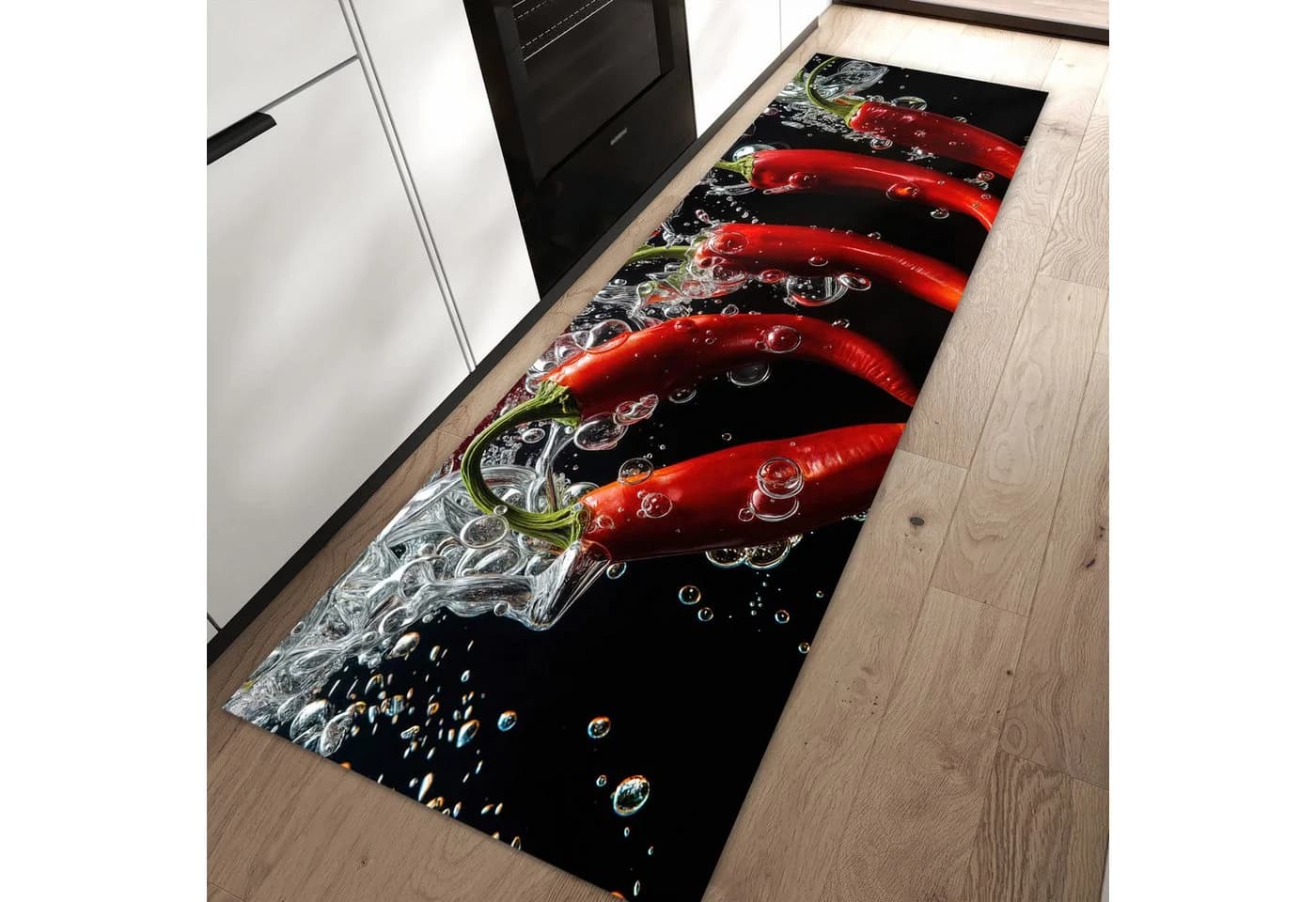 Primedeco Küchenteppich Chili unter Wasser PVC rutschfest abwaschbar Läufer - Bild 2