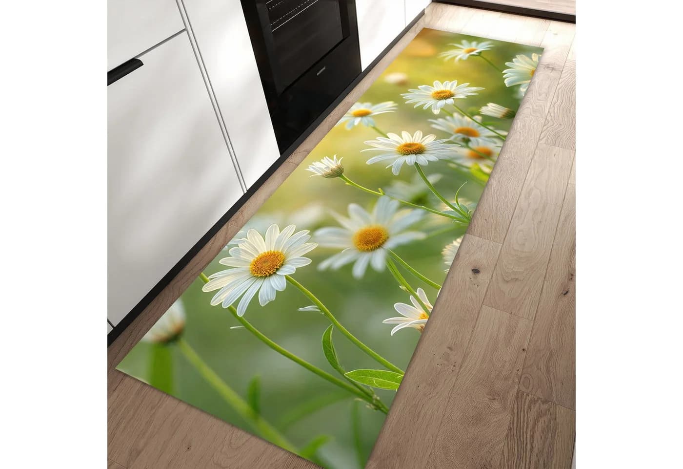 Primedeco Küchenteppich Blühende Gänseblümchen PVC rutschfest abwaschbar - Bild 2