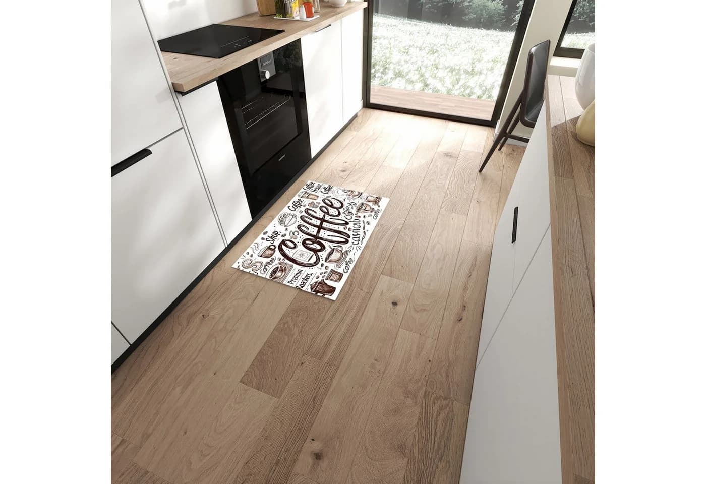 Primedeco Küchenteppich Kaffee Illustration PVC rutschfest abwaschbar