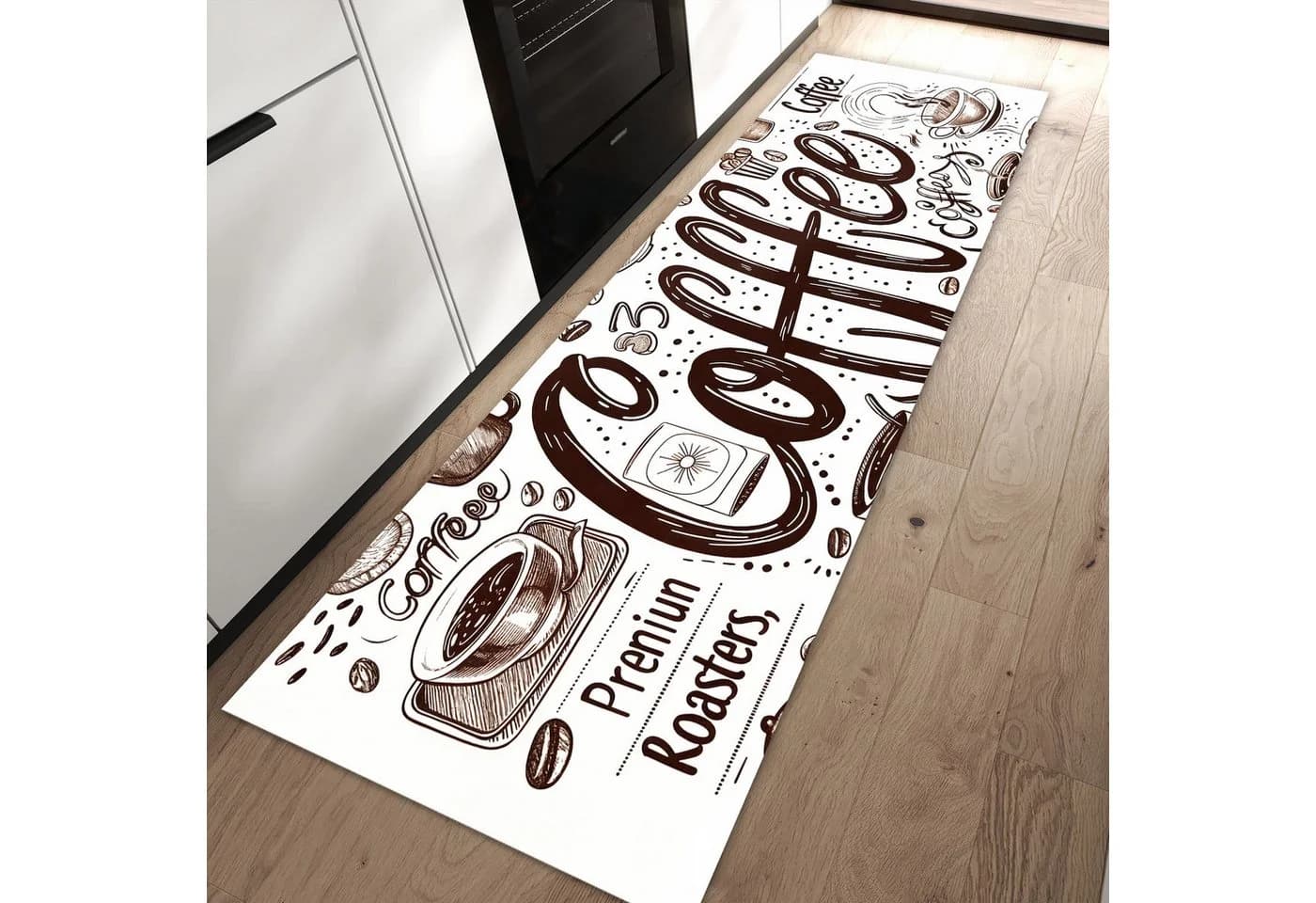 Primedeco Küchenteppich Kaffee Illustration PVC rutschfest abwaschbar - Bild 2