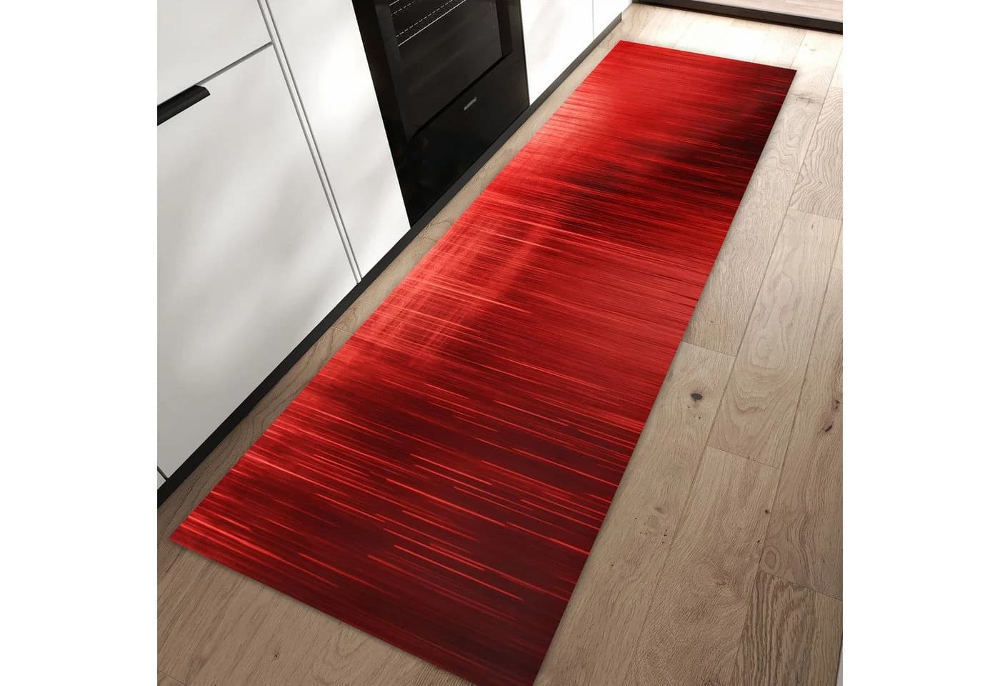 Primedeco Küchenteppich Rote Textur PVC Rutschfest Abwaschbar - Bild 2